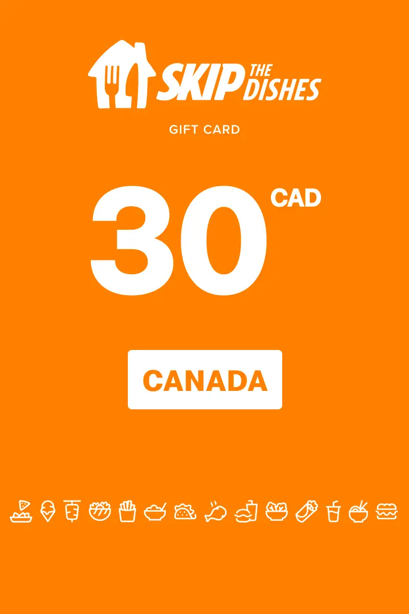 SkipTheDishes 30 CAD Gift Card (Canada) - Digital Key