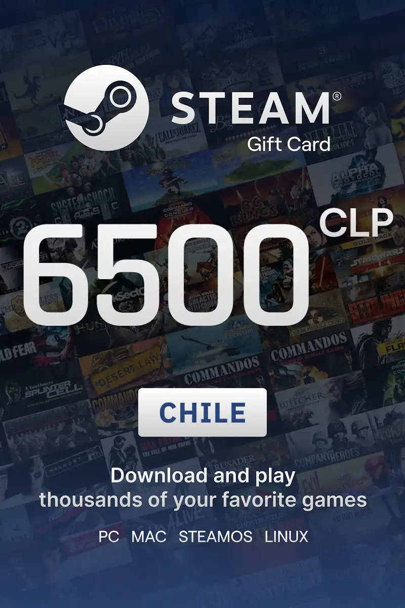 Steam Wallet 6500 CLP Gift Card (Chile) - Digital Key