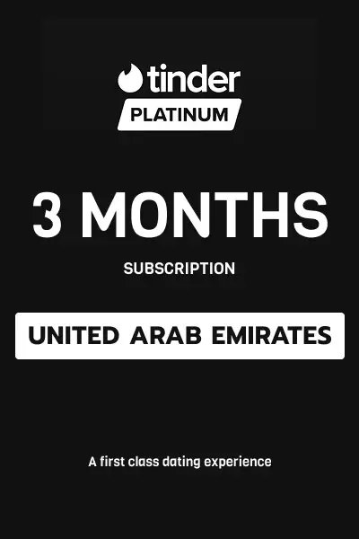 Tinder Platinum 3 Months Subscription (United Arab Emirates) - Digital Key
