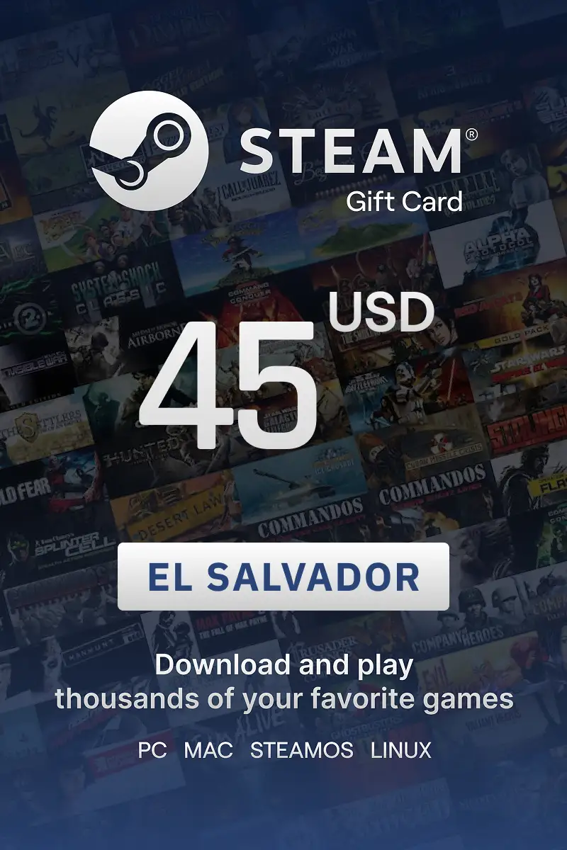 Steam Wallet 45 USD Gift Card (El Salvador) - Digital Key