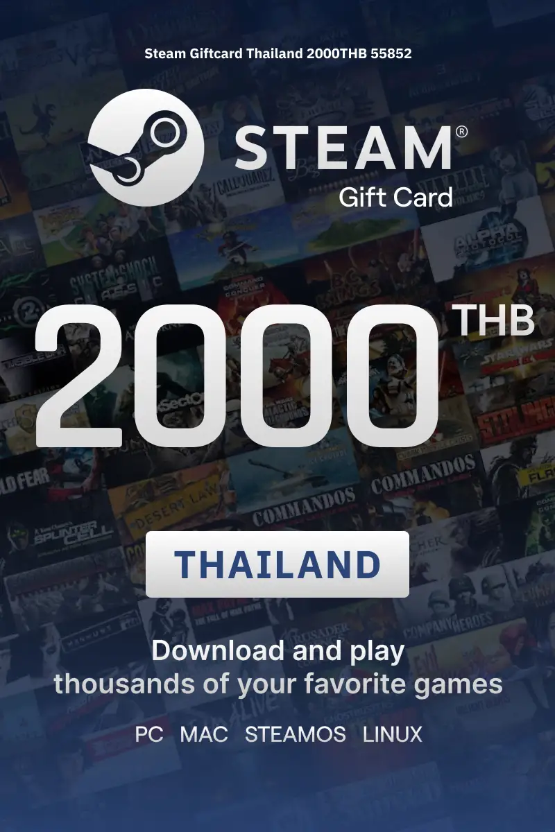Steam Wallet 2000 THB Gift Card (Thailand) - Digital Key