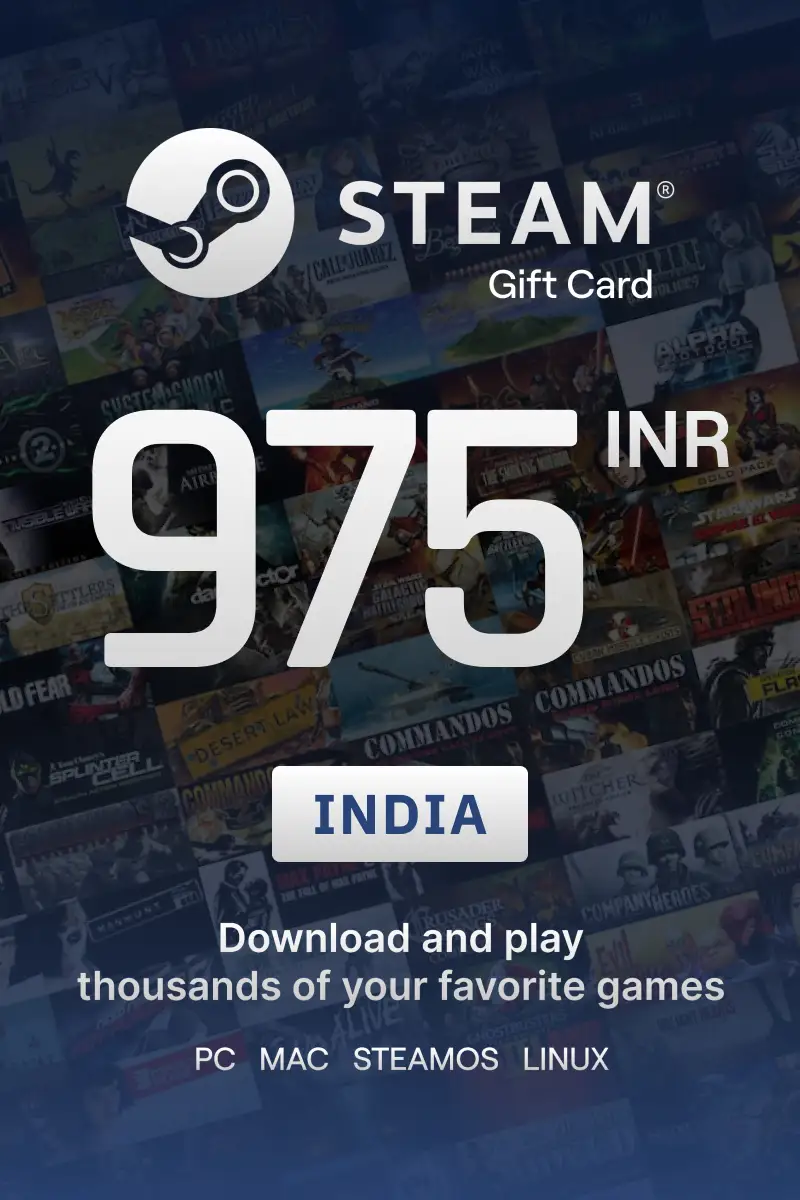 Steam Wallet 975 INR Gift Card (India) - Digital Key