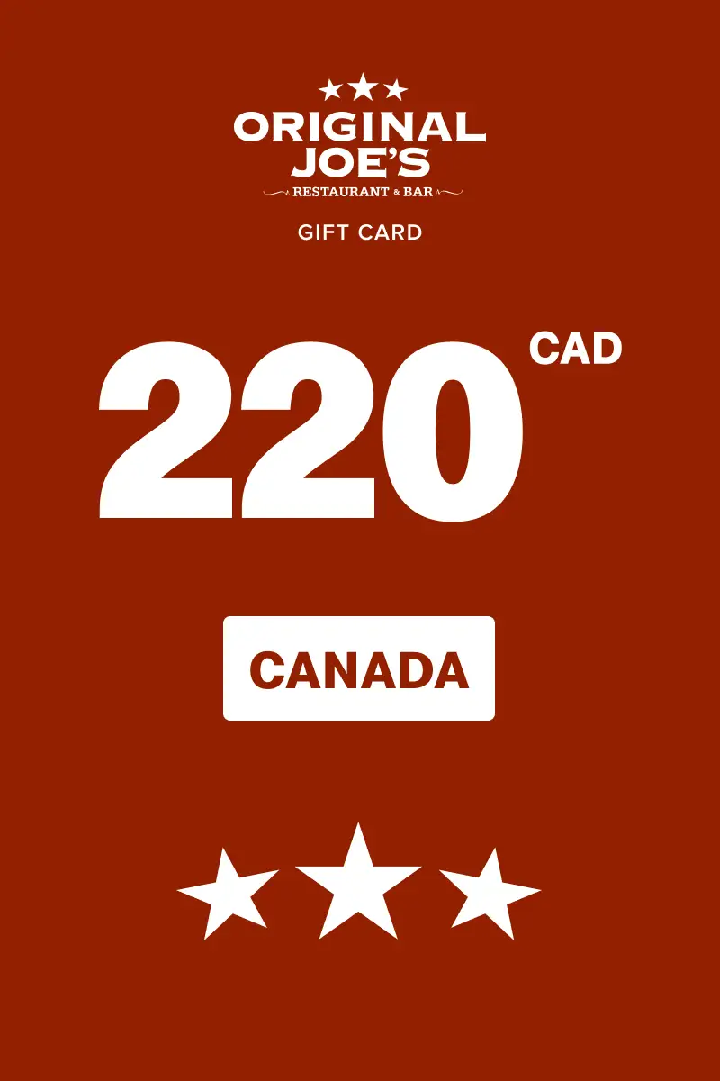 Original Joe's 220 CAD Gift Card (Canada) - Digital Key