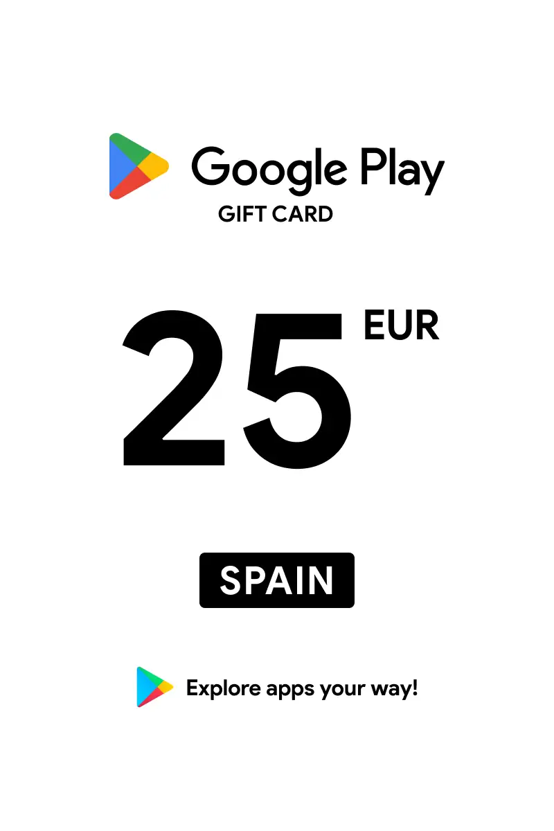 Google Play 25 EUR Gift Card (Spain) - Digital Key