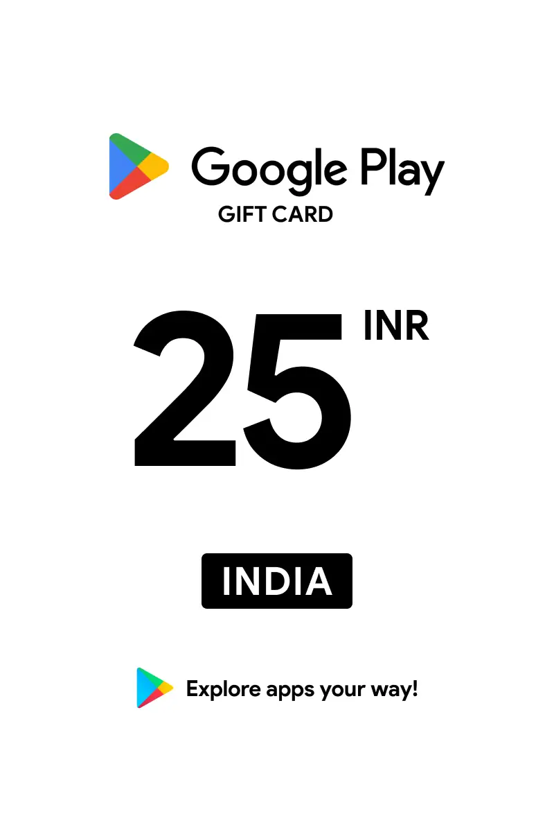 Google Play 25 INR Gift Card (India) - Digital Key
