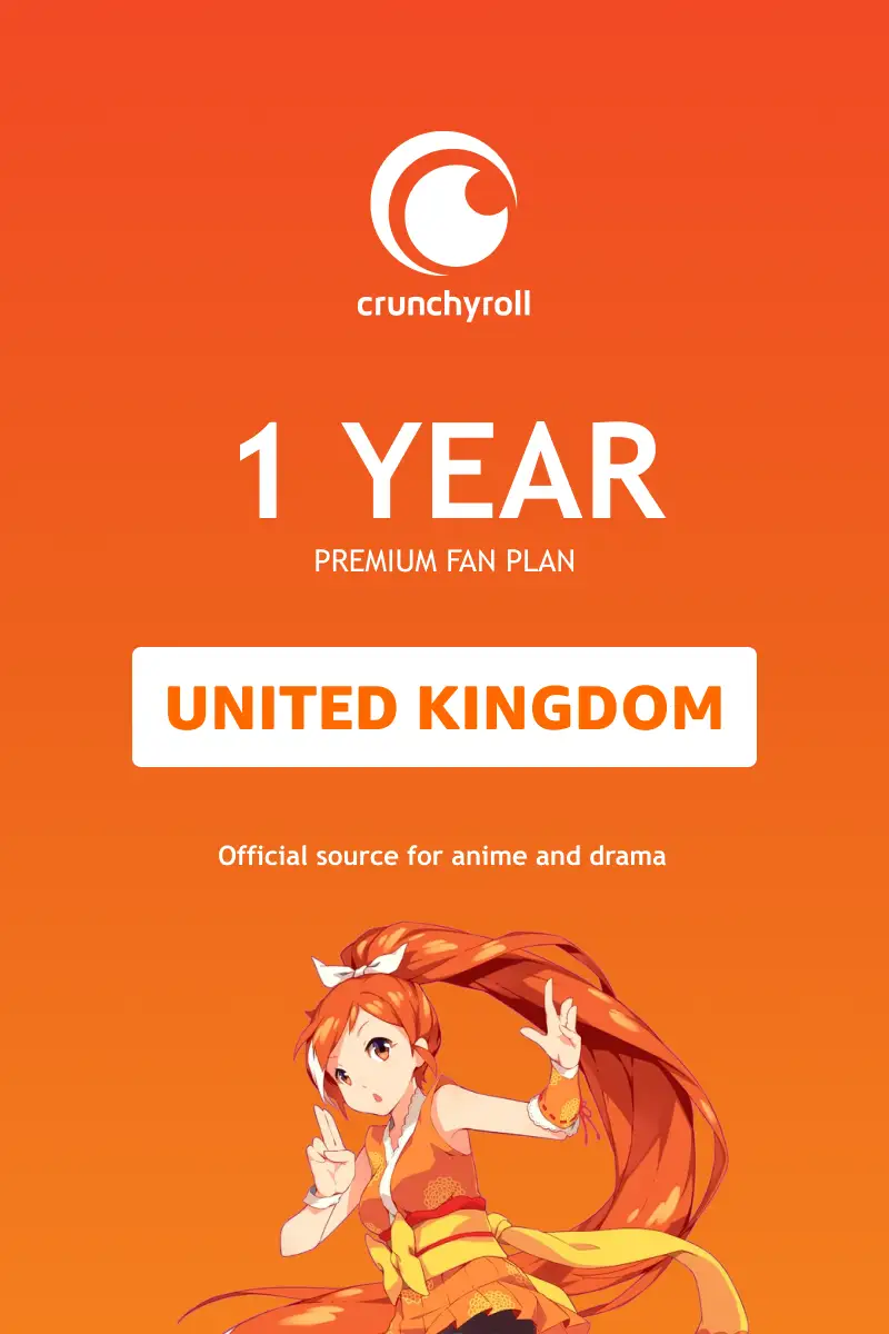 Crunchyroll Premium Fan Plan 1 Year Subscription (United Kingdom) - Digital Key