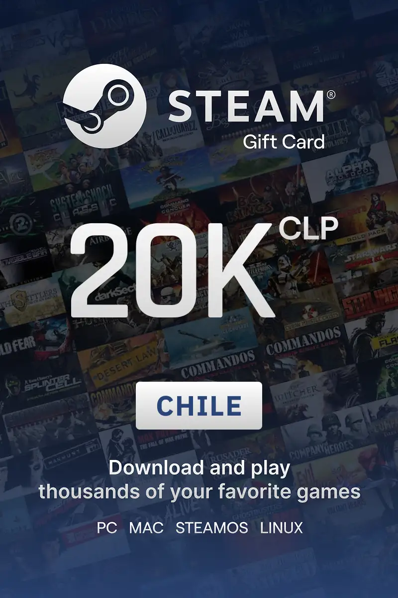 Steam Wallet 20000 CLP Gift Card (Chile) - Digital Key