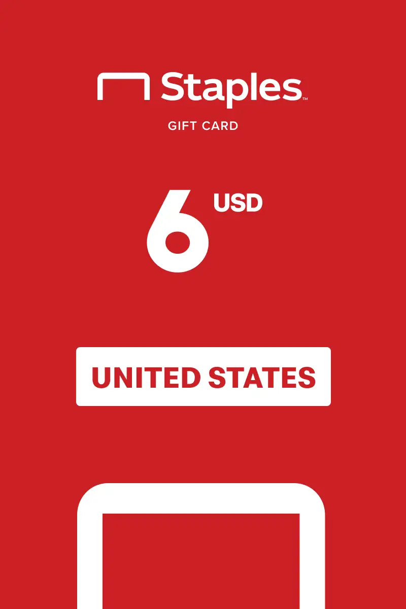 Staples 6 USD Gift Card (United States) - Digital Key