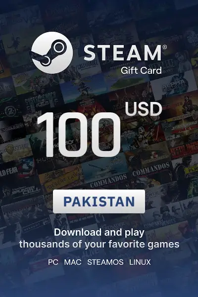 Steam Wallet 100 USD Gift card (Pakistan) - Digital Key