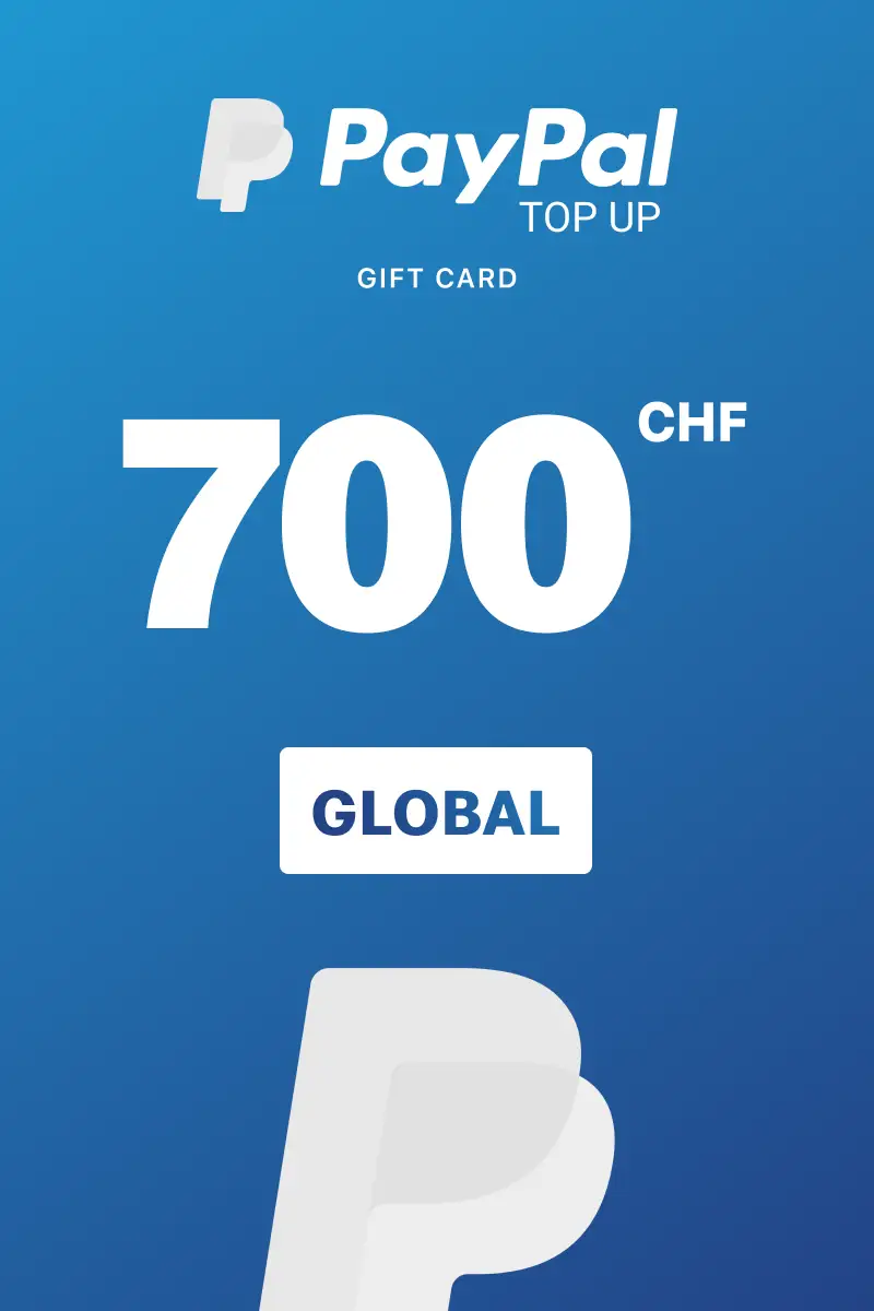 PayPal Instant Top Up 700 CHF Gift Card (Global) - Digital Key