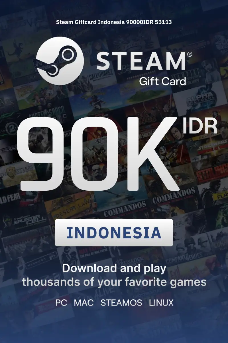 Steam Wallet 90000 IDR Gift Card (Indonesia) - Digital Key