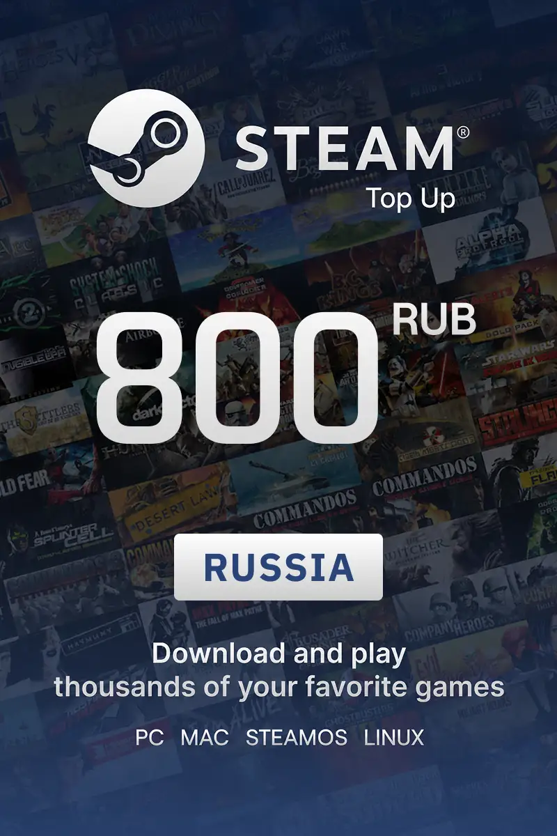 Steam Top Up 800 RUB (Russia) - Directopup - Digital Key