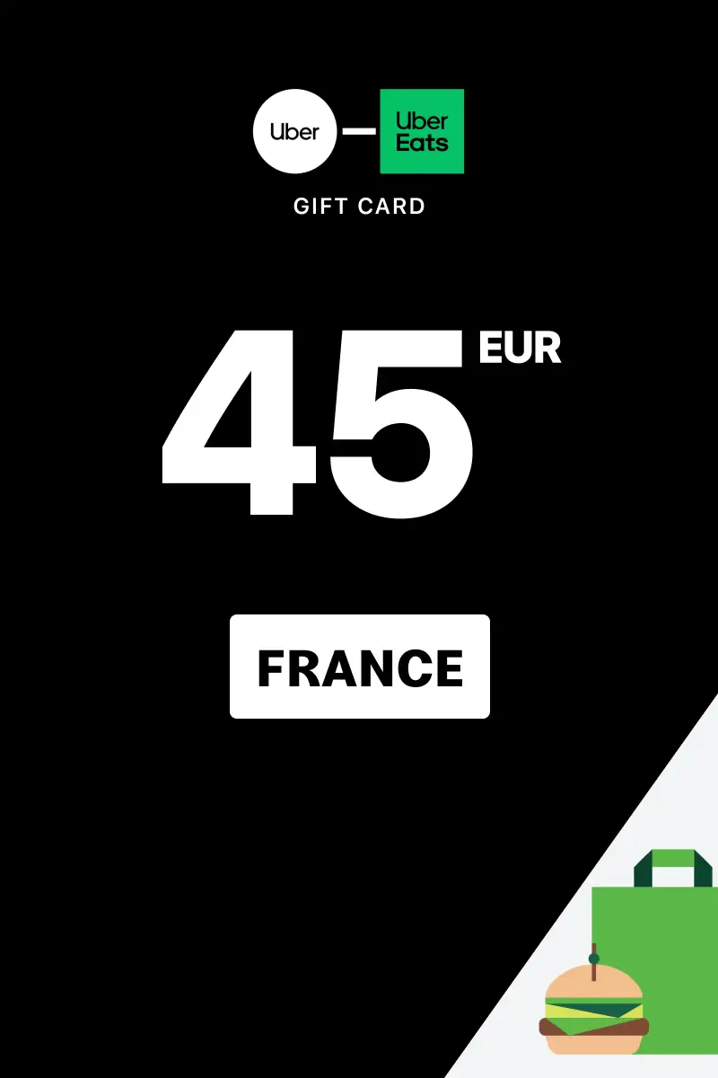Uber Rides and Uber Eats 45 EUR Gift Card (France) - Digital Key