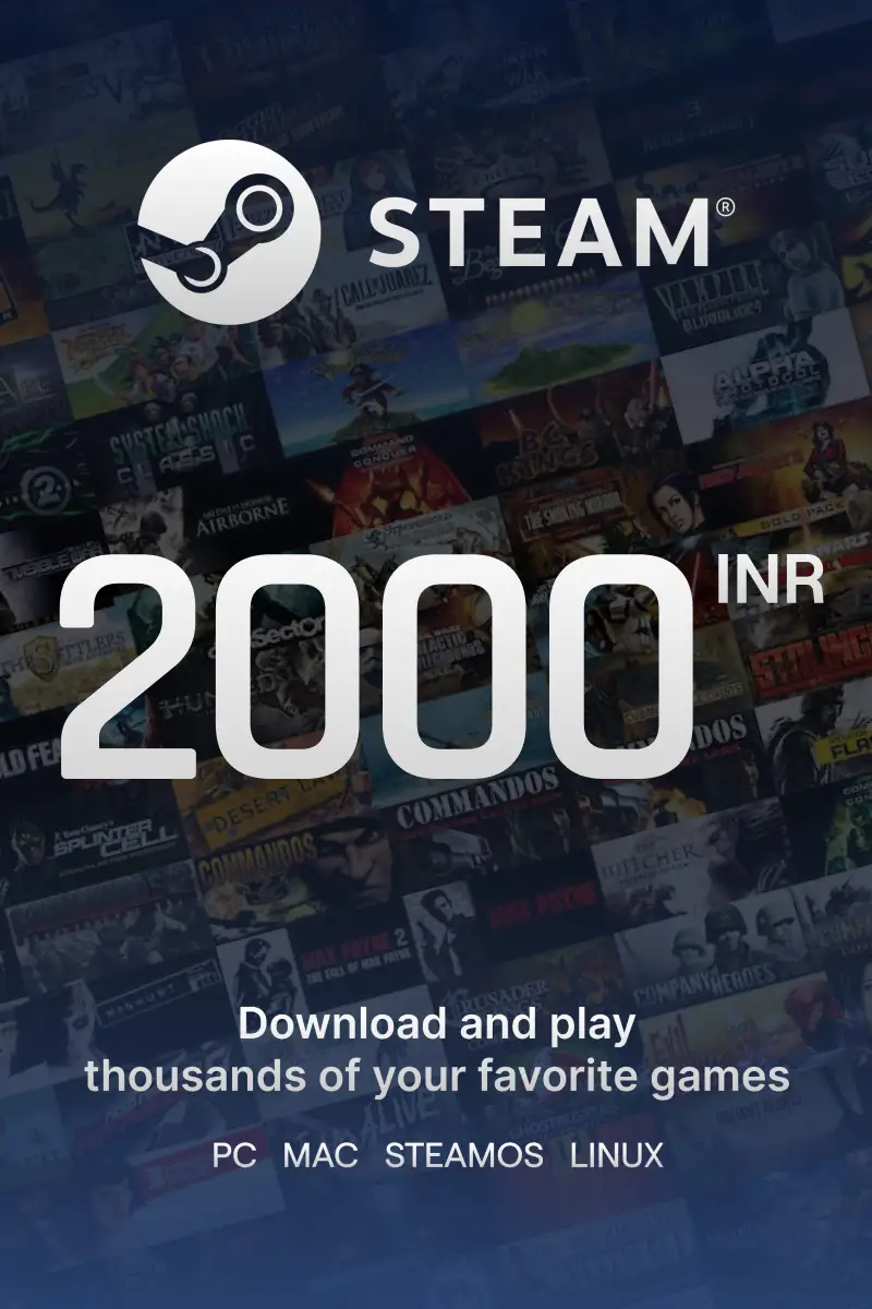 

Steam Wallet ₹2000 INR Gift Card (IN) - Digital Code