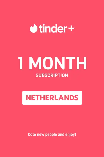 Tinder Plus - 1 Month Subscription (Netherlands) - Digital Key