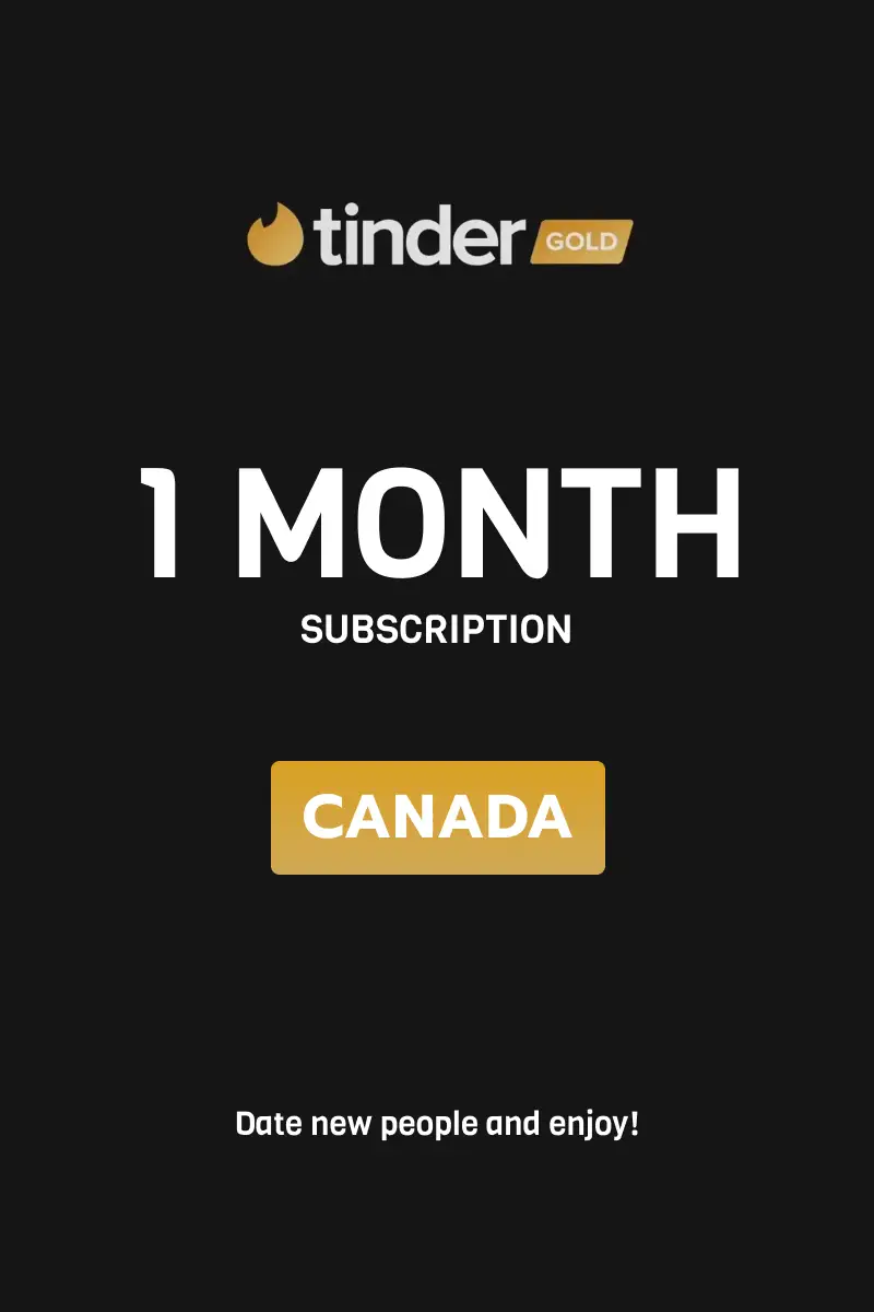 Tinder Gold 1 Month Subscription (Canada) - Digital Key