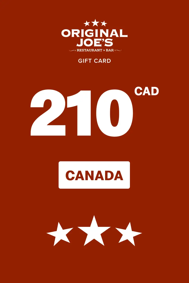 Original Joe's 210 CAD Gift Card (Canada) - Digital Key