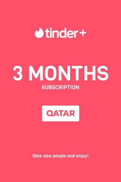 Tinder Plus - 3 Months Subscription (Qatar) - Digital Key