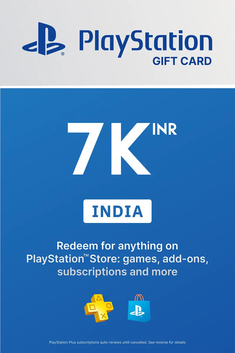 PlayStation Store 7000 INR Gift Card (India) - Digital Key