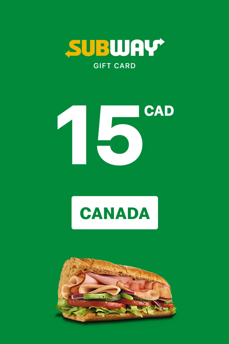 Subway 15 CAD Gift Card (Canada) - Digital Key