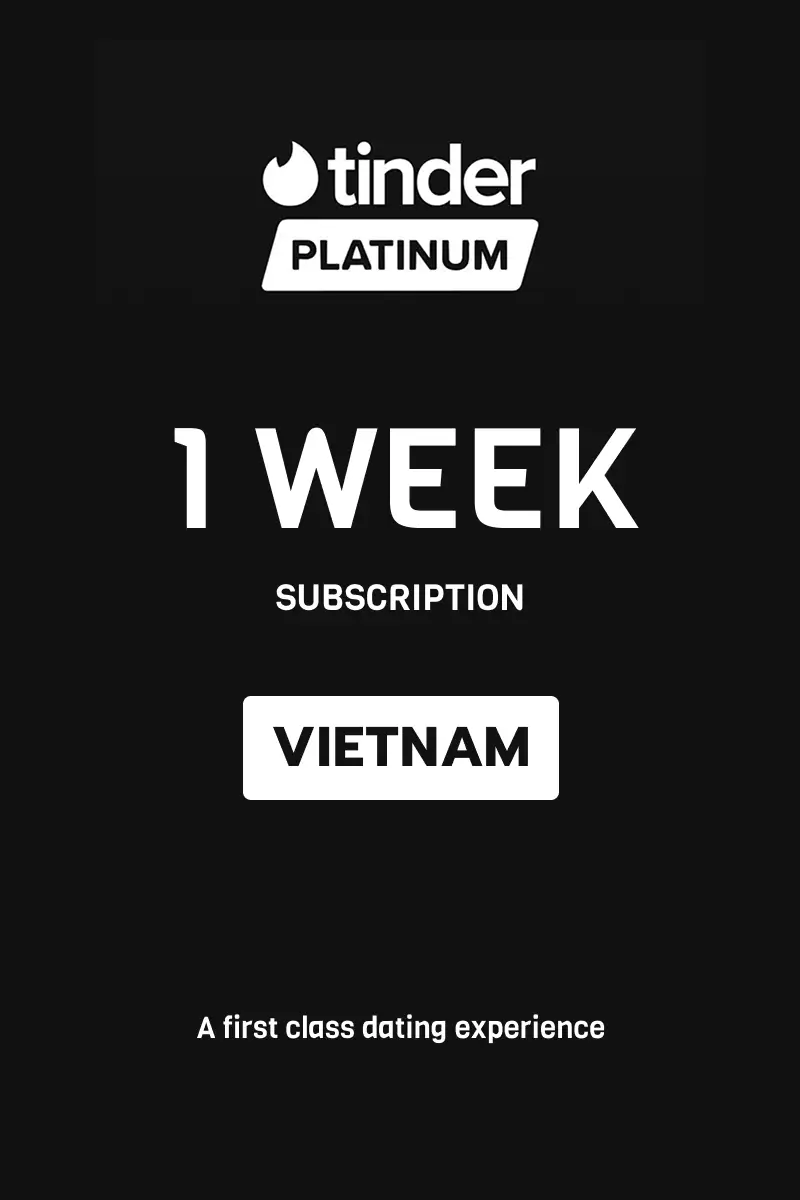 Tinder Platinum 1 Week Subscription (Vietnam) - Digital Key