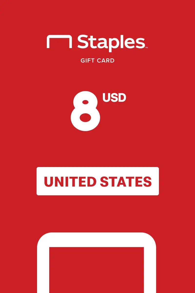 Staples 8 USD Gift Card (United States) - Digital Key