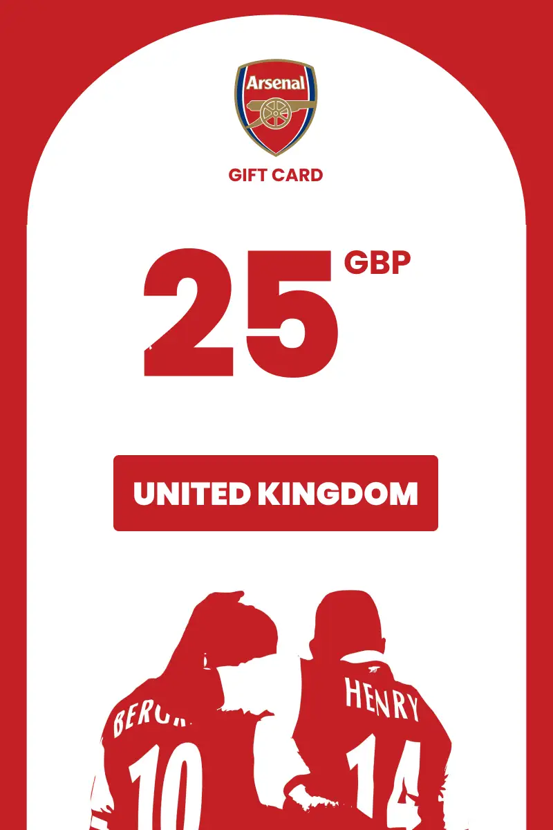 Arsenal 25 GBP Gift Card (United Kingdom) - Digital Key