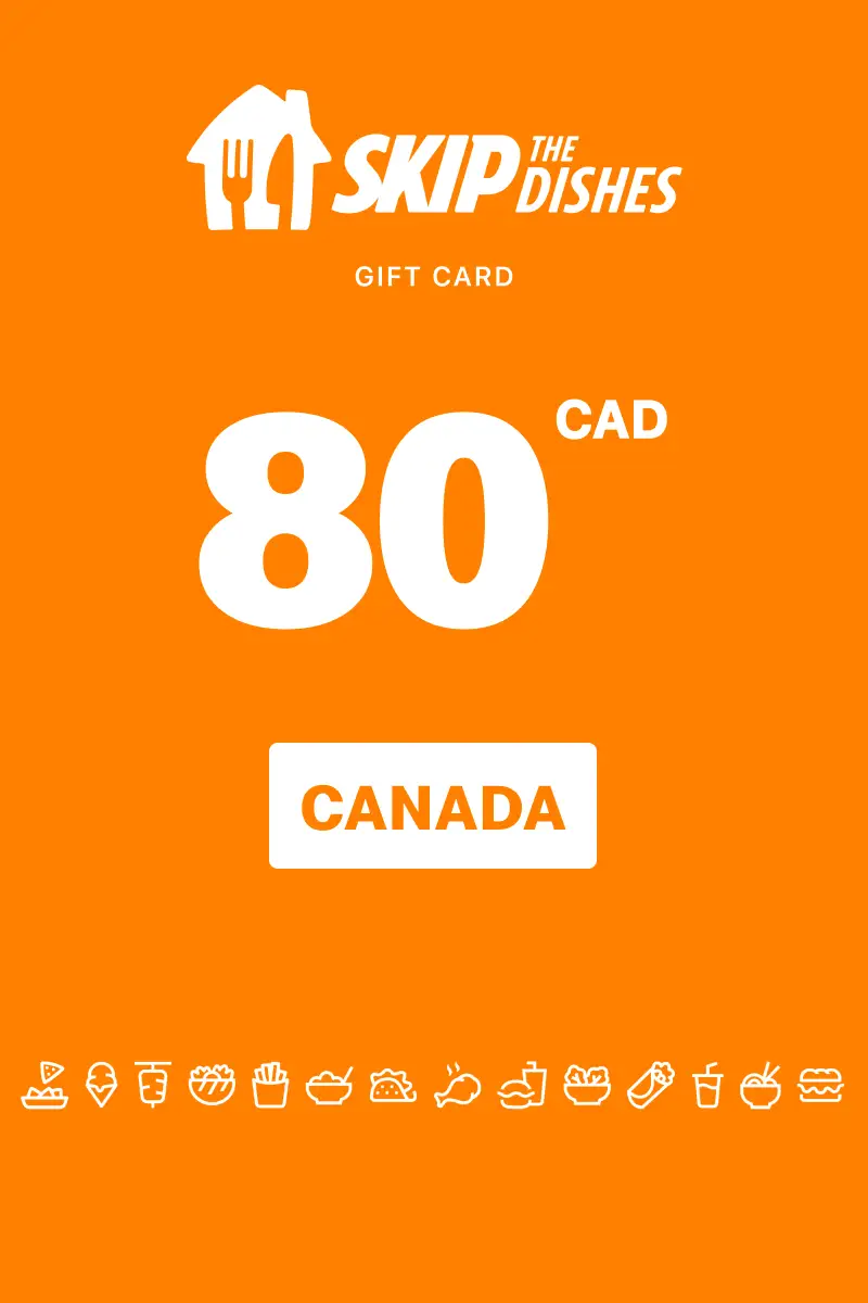 SkipTheDishes 80 CAD Gift Card (Canada) - Digital Key