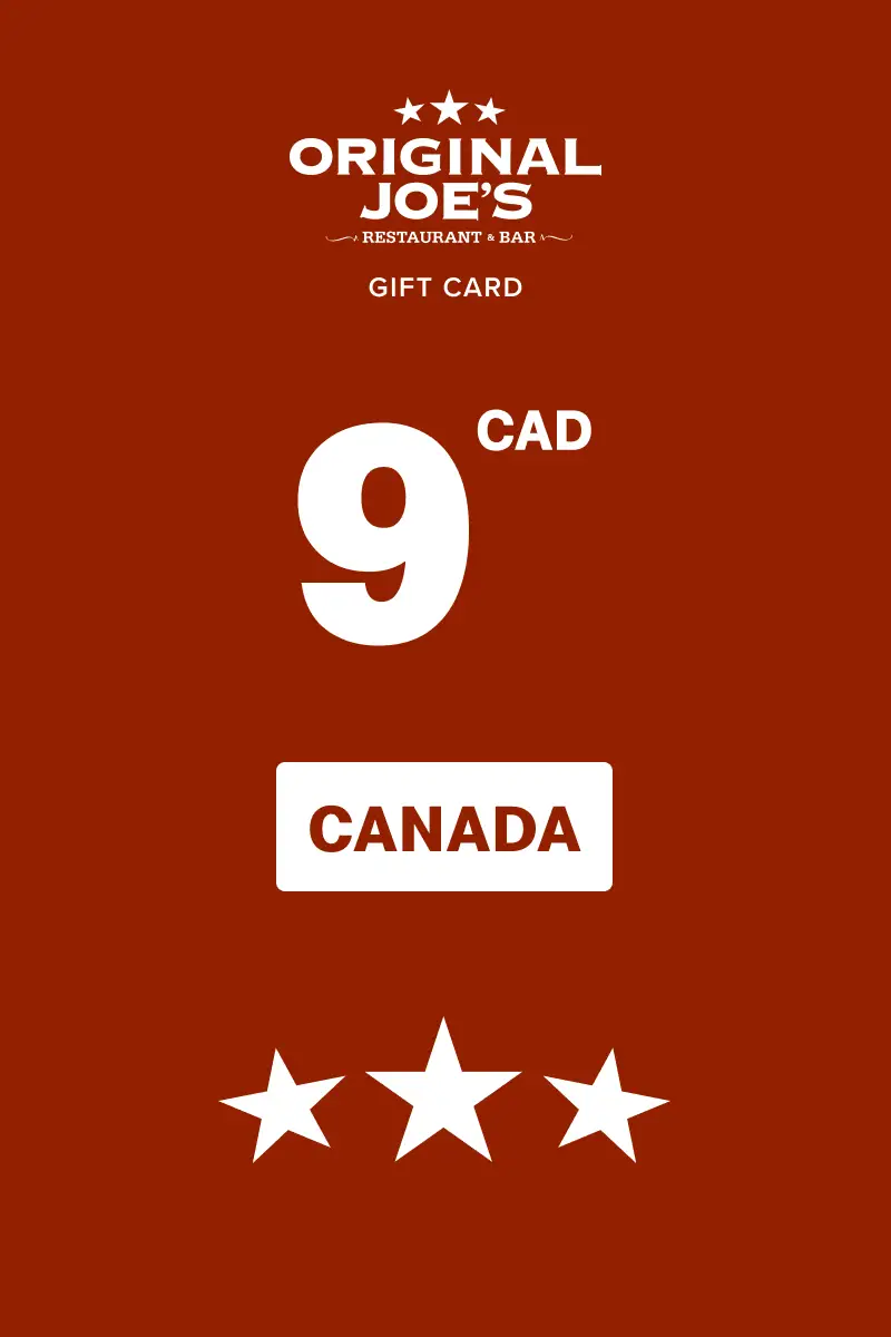 Original Joe's 9 CAD Gift Card (Canada) - Digital Key