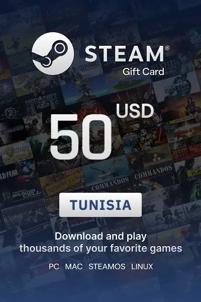 Steam Wallet 50 USD Gift card (Tunisia) - Digital Key
