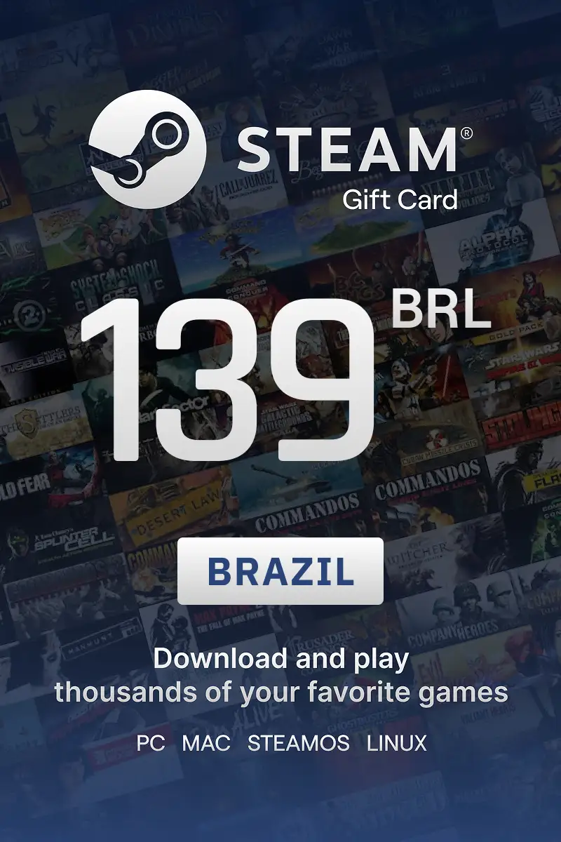 Steam Wallet 139 BRL Gift Card (Brazil) - Digital Key