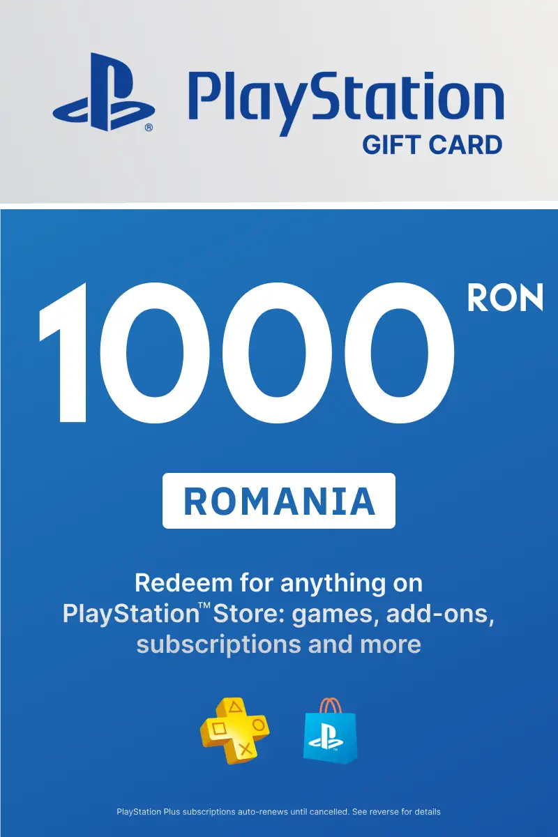 PlayStation Store 1000 RON Gift Card (Romania) - Digital Key