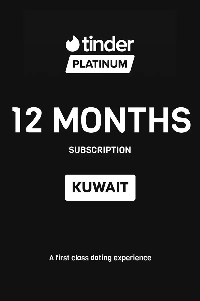 Tinder Platinum 12 Months Subscription (Kuwait) - Digital Key