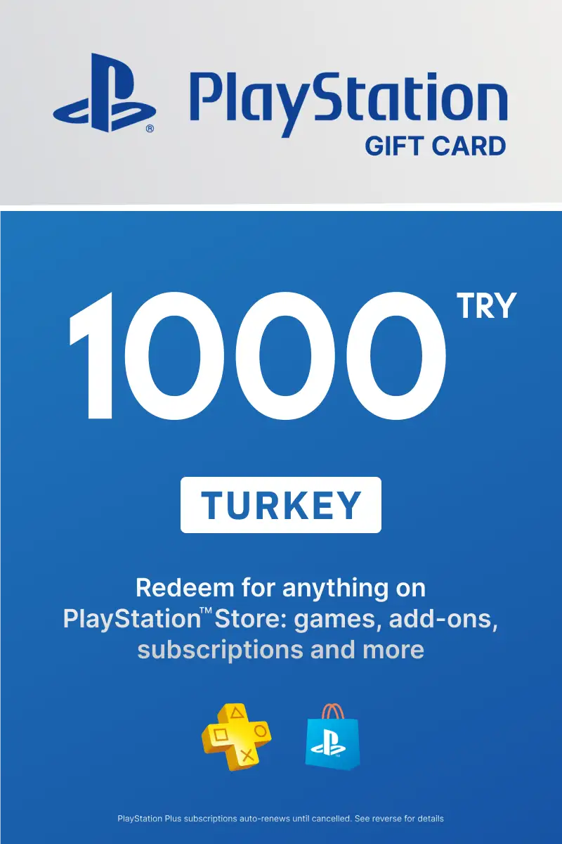 PlayStation Store 1000 TRY Gift Card (Turkey) - Digital Key