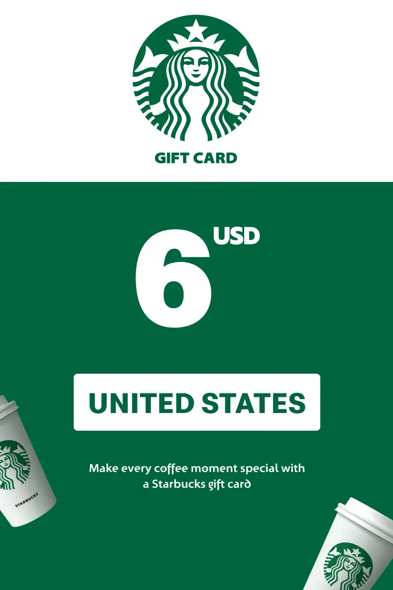 Starbucks 6 USD Gift Card (United States) - Digital Key