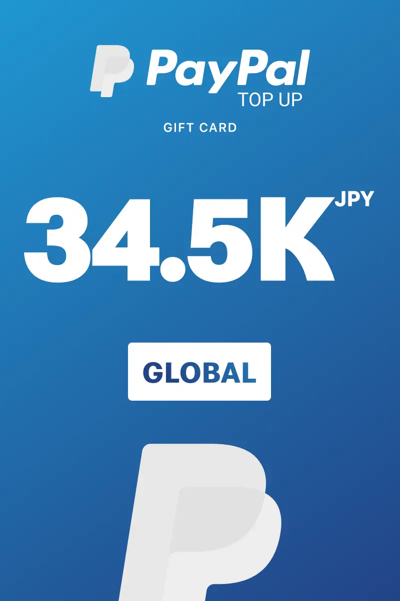 PayPal Instant Top Up 34500 JPY Gift Card (Global) - Digital Key