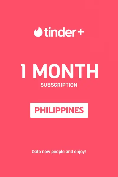 Tinder Plus - 1 Month Subscription (Philippines) - Digital Key
