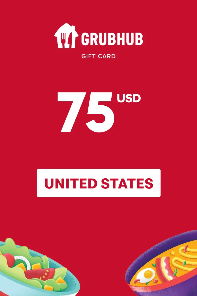 GrubHub 75 USD Gift Card (United States) - Digital Key