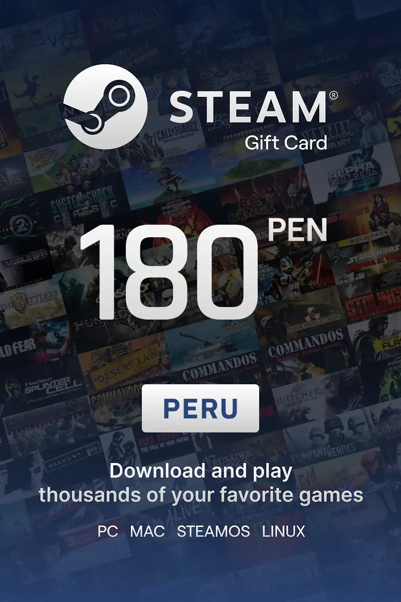 Steam Wallet 180 PEN Gift Card (Peru) - Digital Key