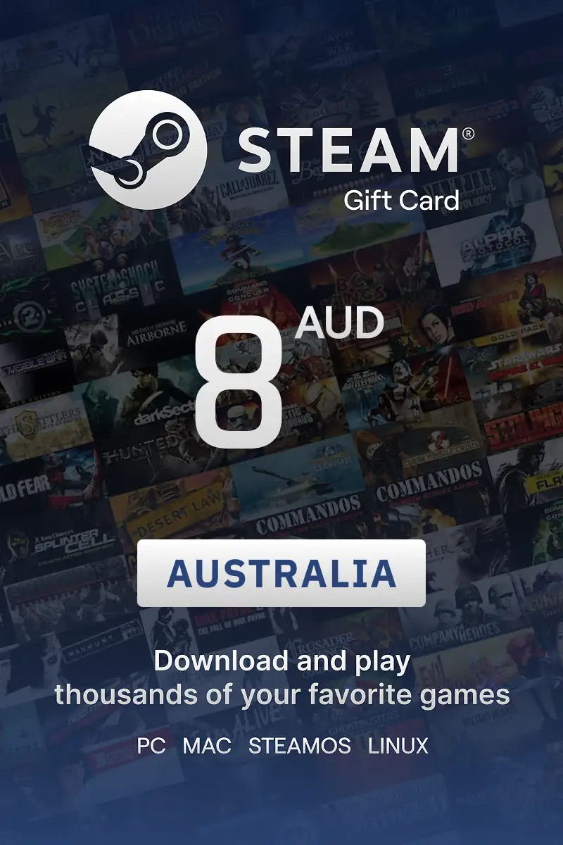 Steam Wallet 8 AUD Gift Card (Australia) - Digital key