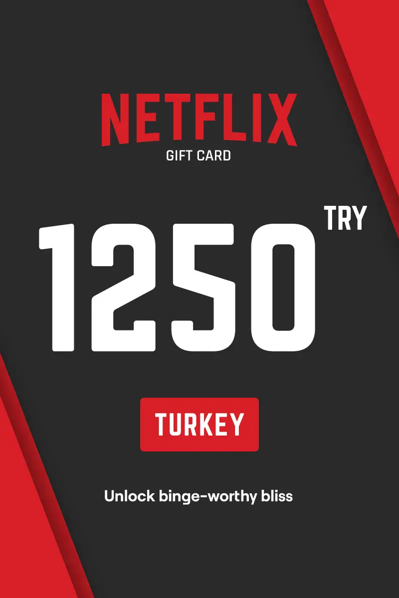 Netflix 1250 TRY Gift Card (Turkey) - Digital Key