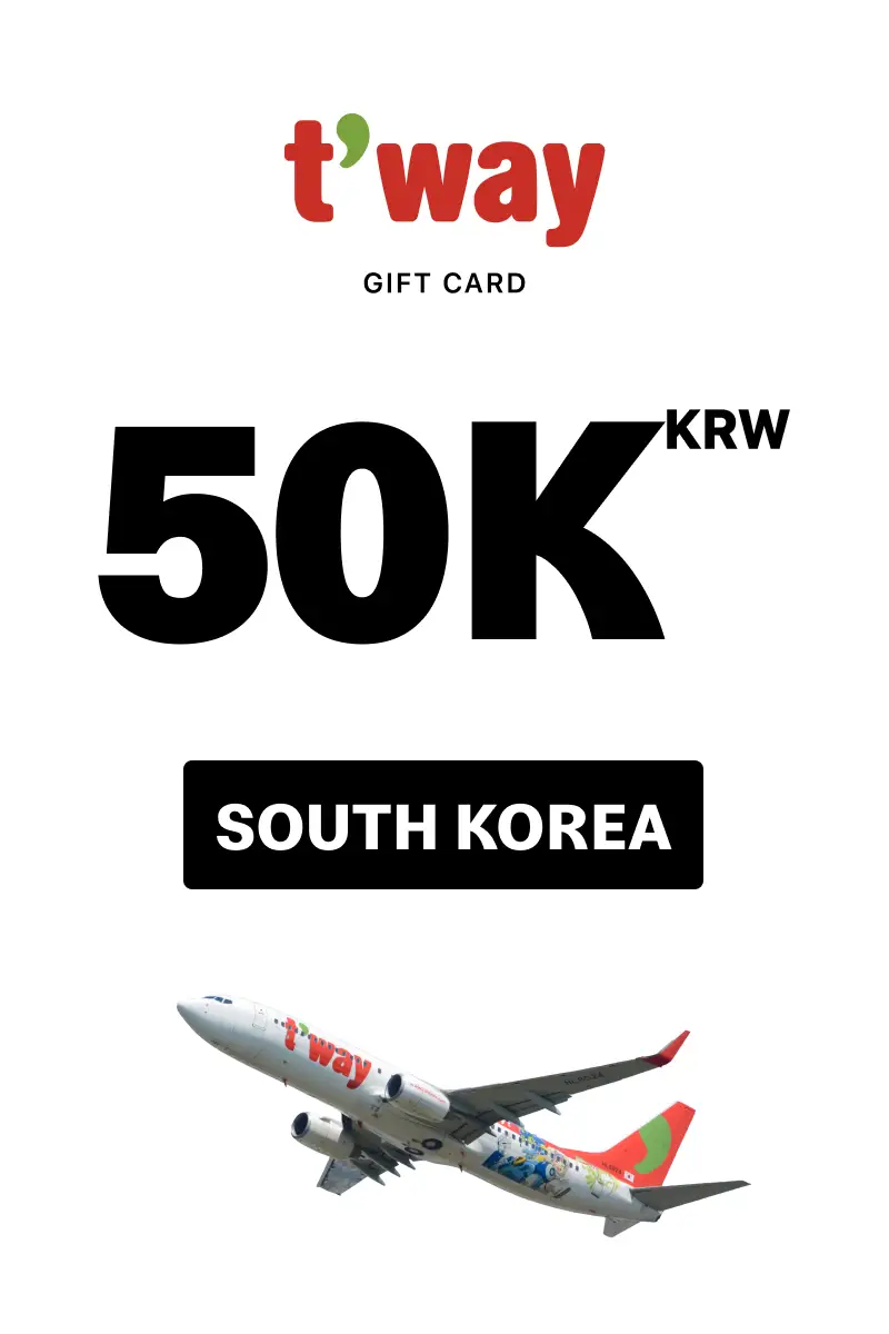 T'way Airline 50000 KRW Gift Card (South Korea) - Digital Key
