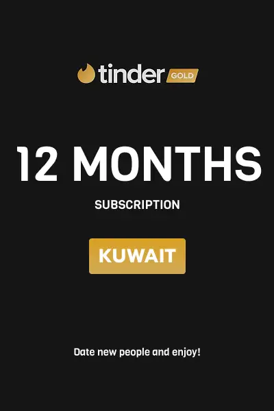 Tinder Gold 12 Months Subscription (Kuwait) - Digital Key