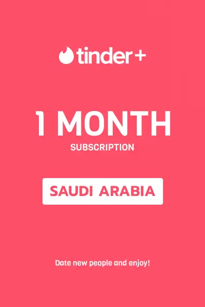 Tinder Plus - 1 Month Subscription (Saudi Arabia) - Digital Key