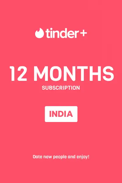 Tinder Plus - 12 Months Subscription (India) - Digital Key