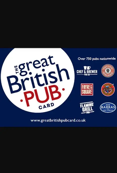 The Great British Pub Card 20 GBP Gift Card (United Kingdom) - Digital Key