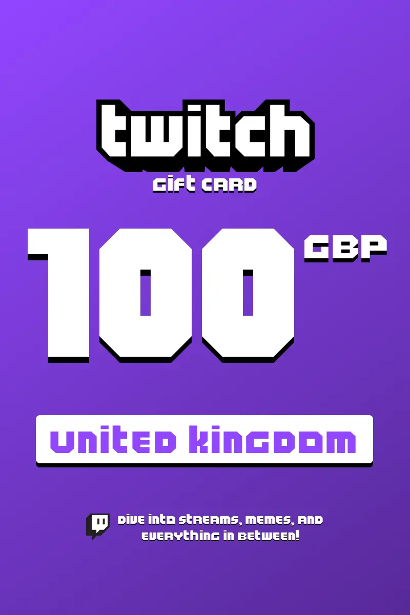 Twitch 100 GBP Gift Card (United Kingdom) - Digital Key