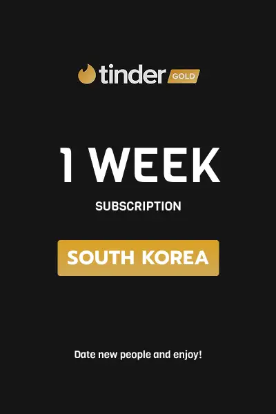 Tinder Gold 1 Week Subscription (South Korea) - Digital Key