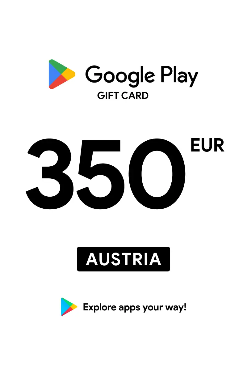 Google Play 350 EUR Gift Card (Austria) - Digital Key