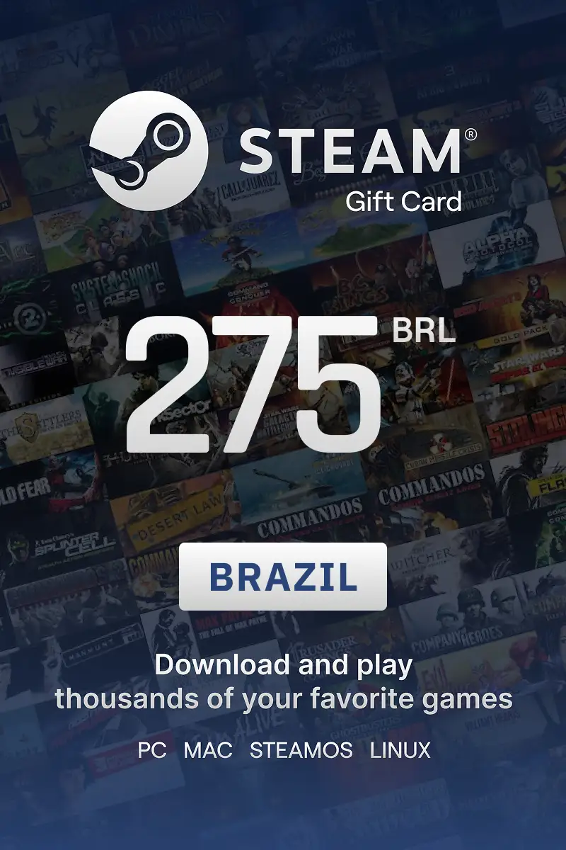 Steam Wallet 275 BRL Gift Card (Brazil) - Digital Key